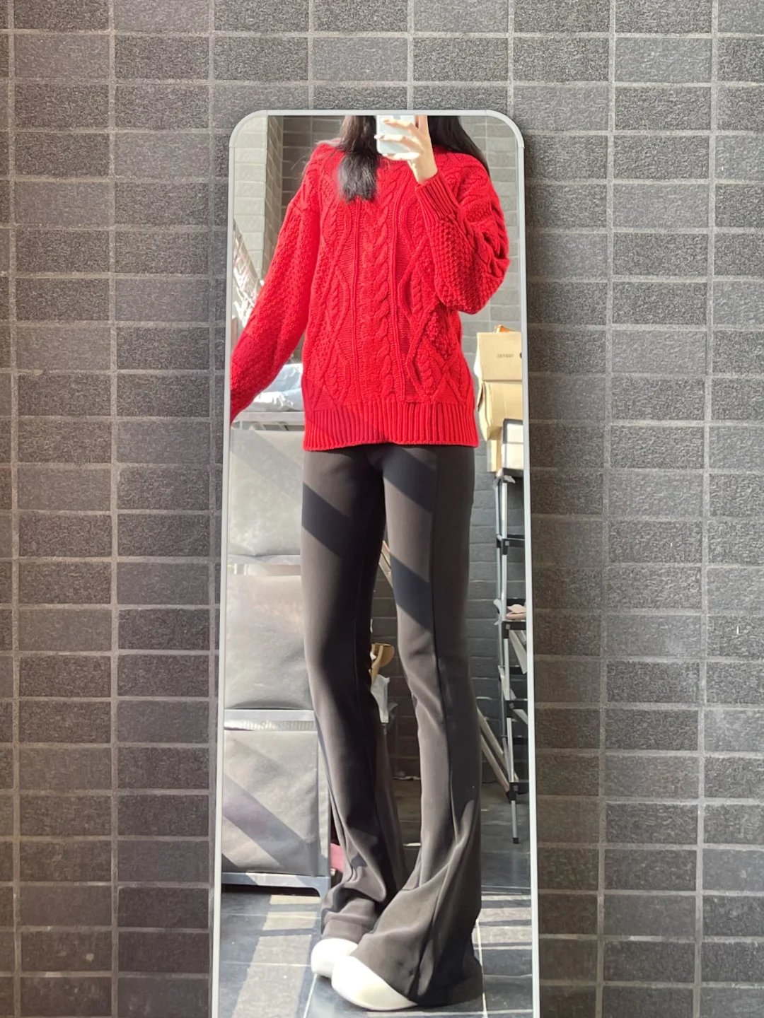 175 找到了好看的加绒喇叭裤了！裤长113cm呢