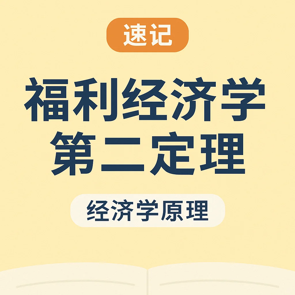 福利经济学第二定理速记