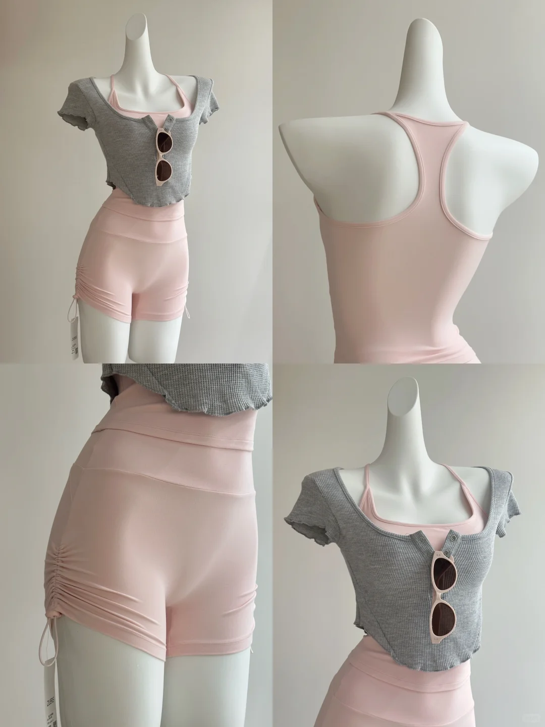 好温柔的一套瑜伽服哦！！纯欲感拉满！！