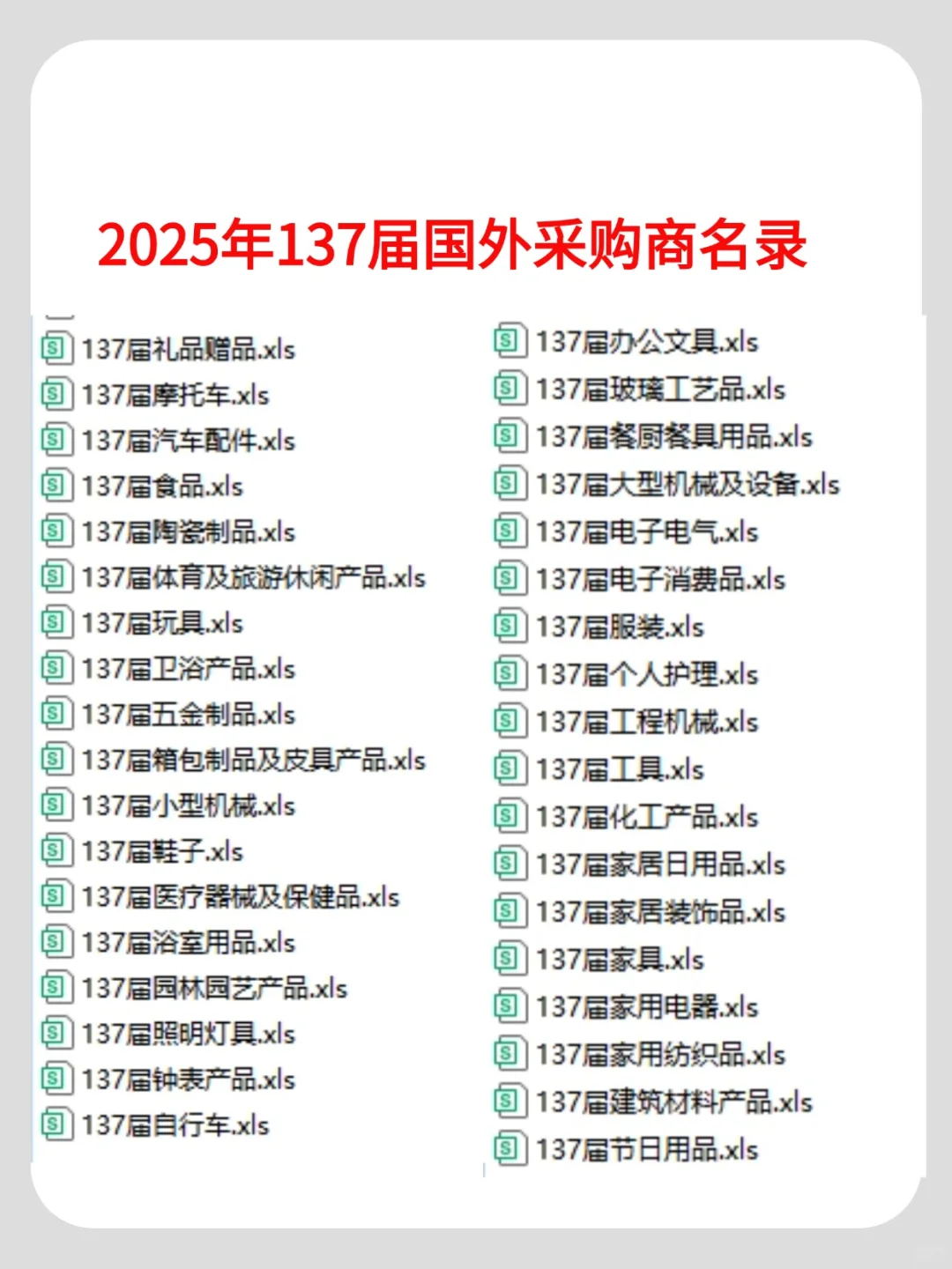 2025年137届国外采购商名录?参展商名录