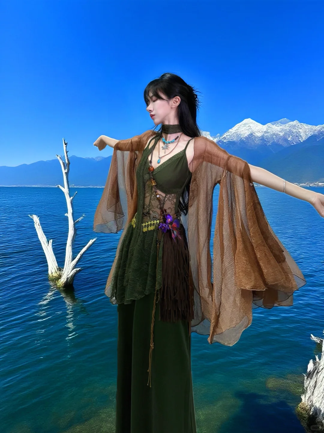 百元整套?显白植物系?洱海边美神降临