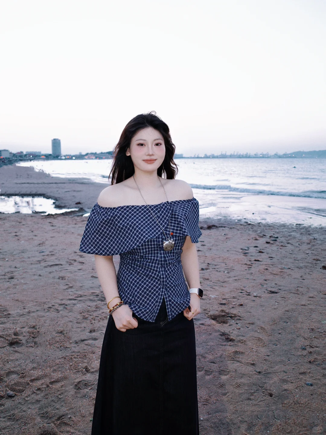 172/150 ootd｜海边的氛围感拍照姿势?