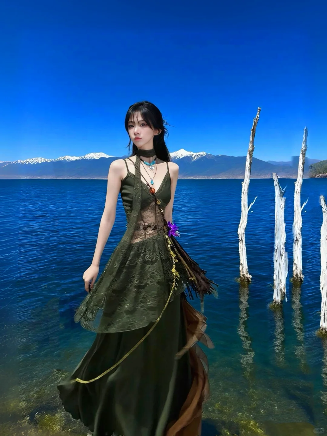 百元整套?显白植物系?洱海边美神降临