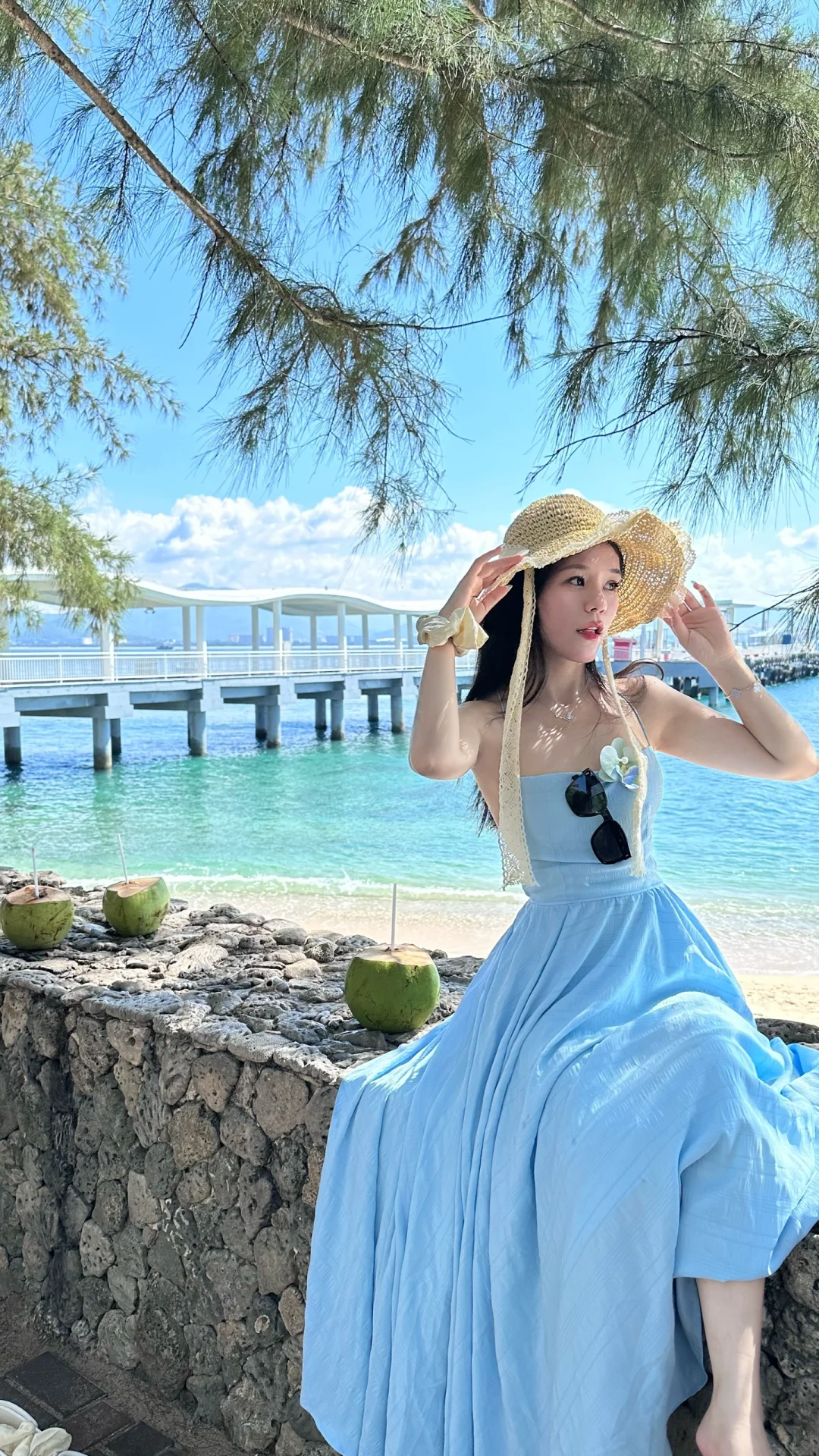 好多姐妹问的这条蓝色海岛连衣裙