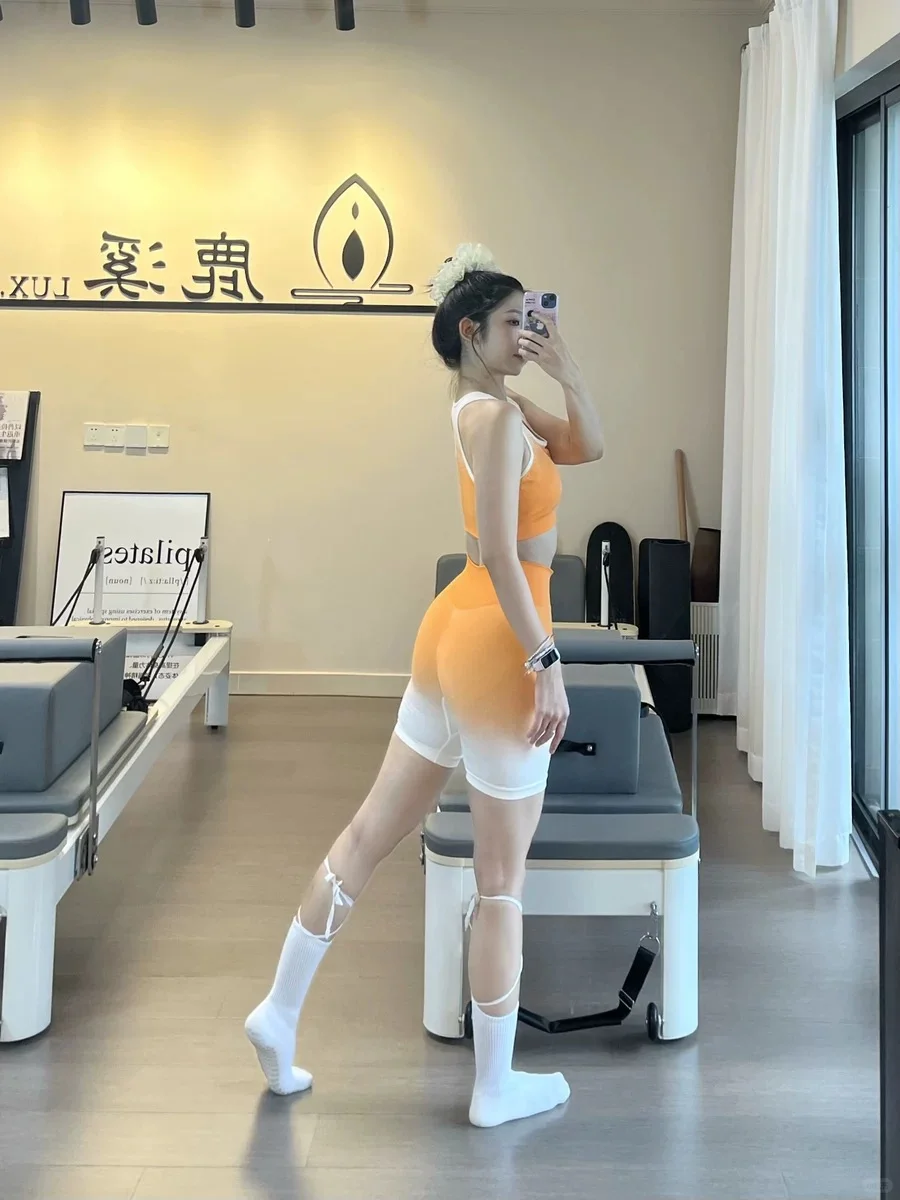 多巴胺色 瑜伽服 渐变色瑜伽服