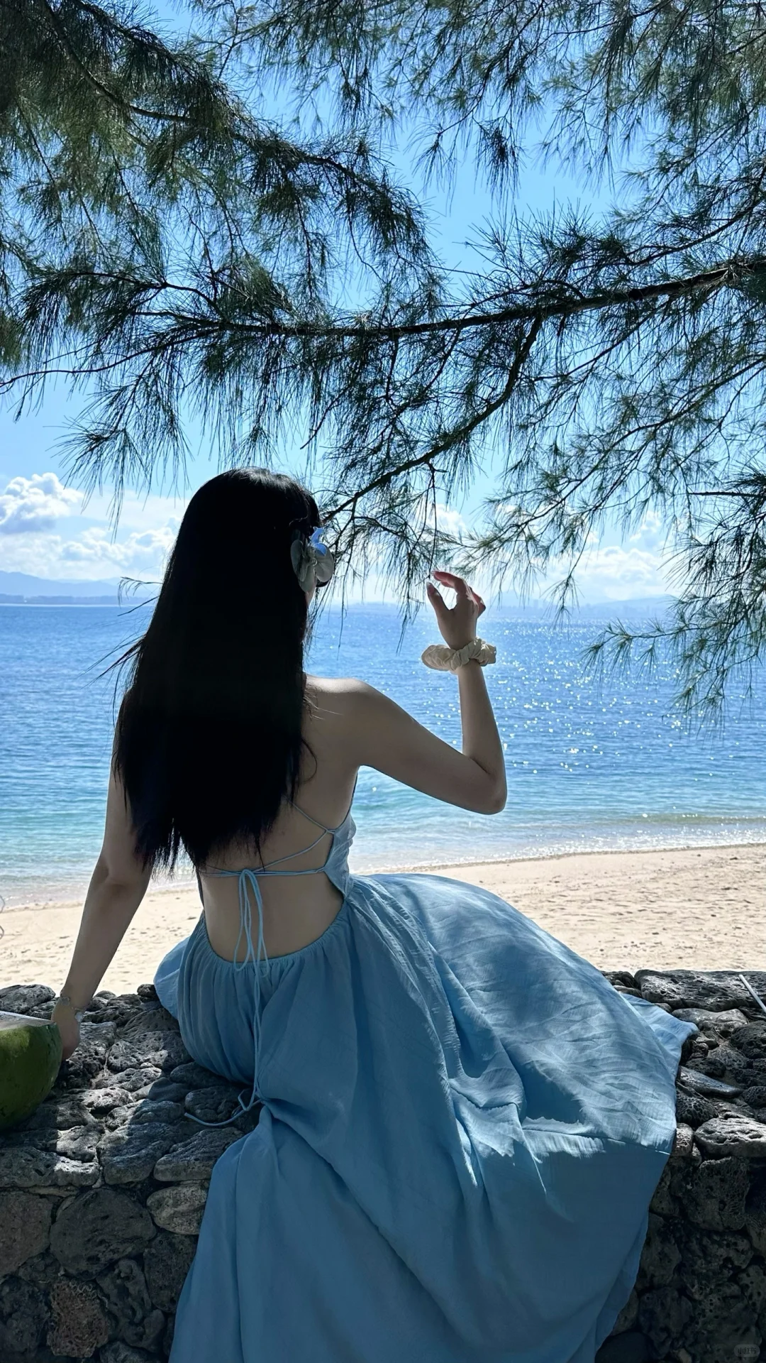 好多姐妹问的这条蓝色海岛连衣裙