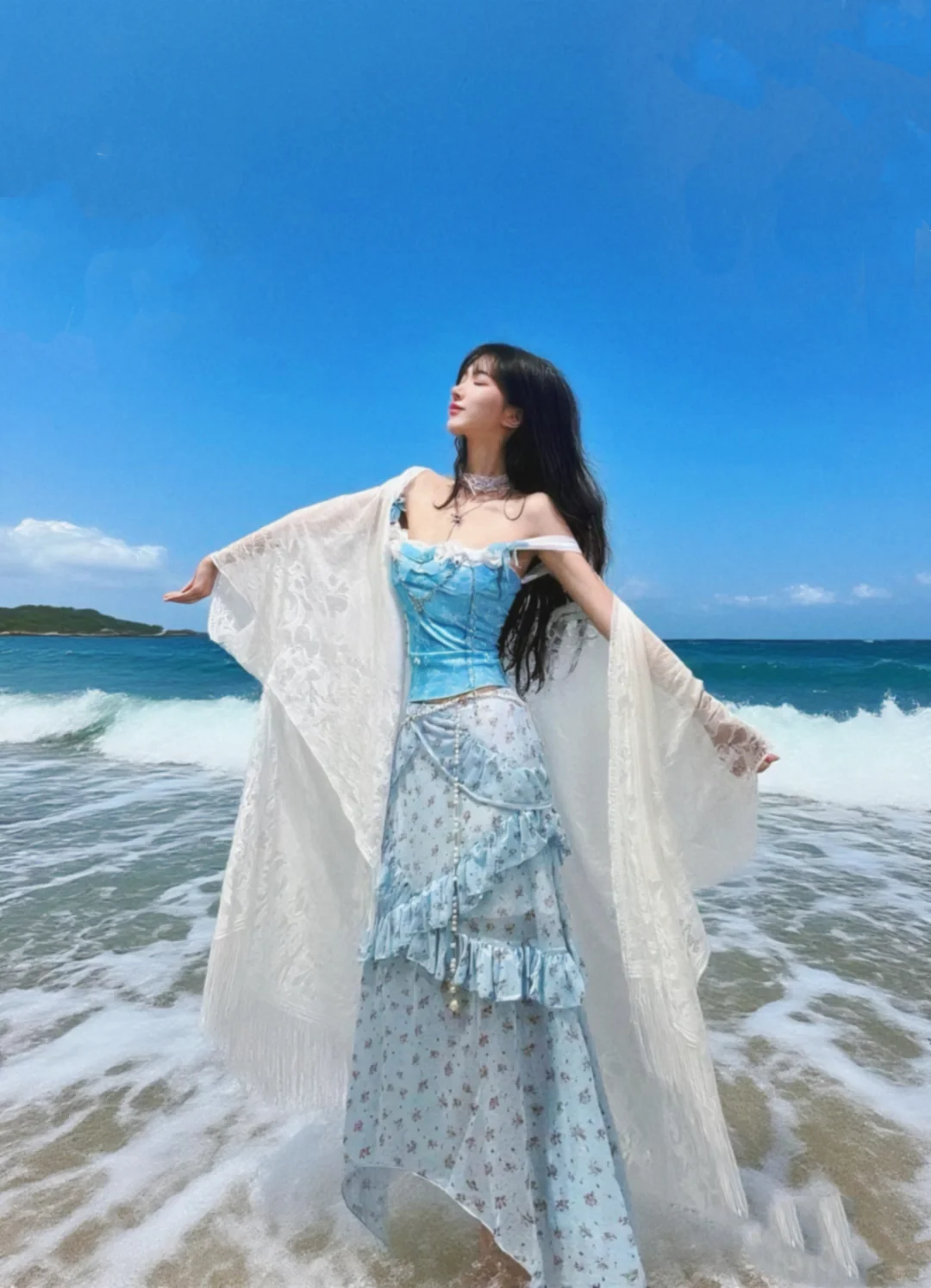 蓝调白月光?海边度假?巴洛克人鱼姬套装