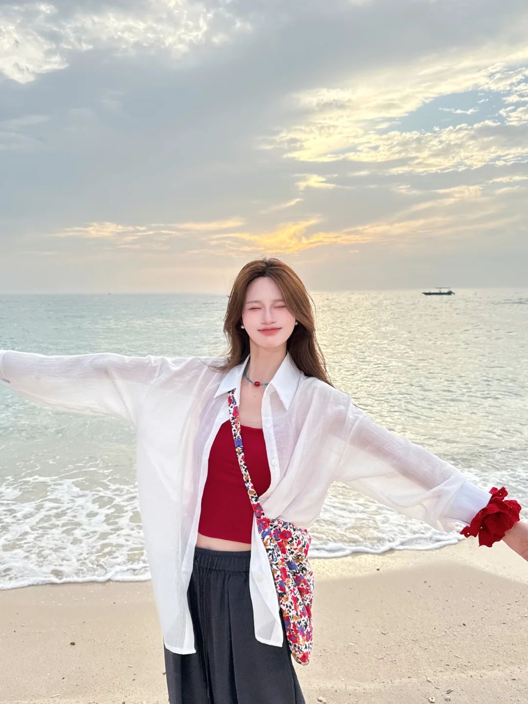 绝了?去海边?都给我穿这个白色衬衫！！