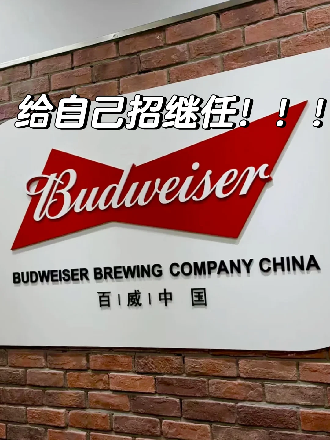 百威实习给自己招继任!