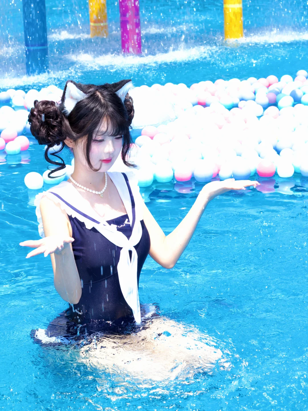 包出片的水手服泳装