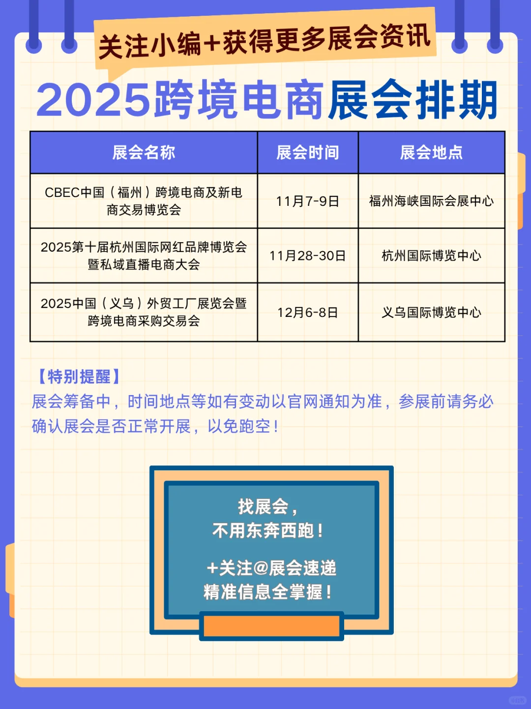 ?电商人注意！2025年电商展会排期新鲜出炉