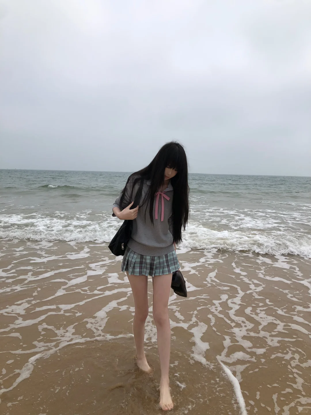 阴天海边拍照！