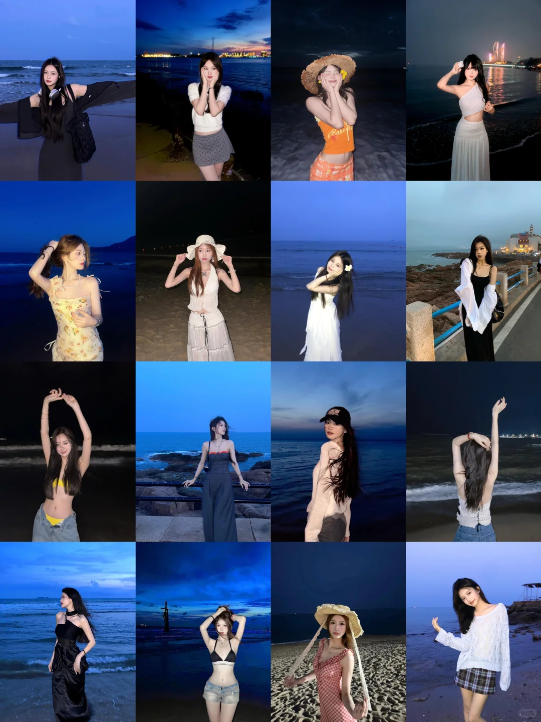 存！海边氛围感夜景?拍照姿势！