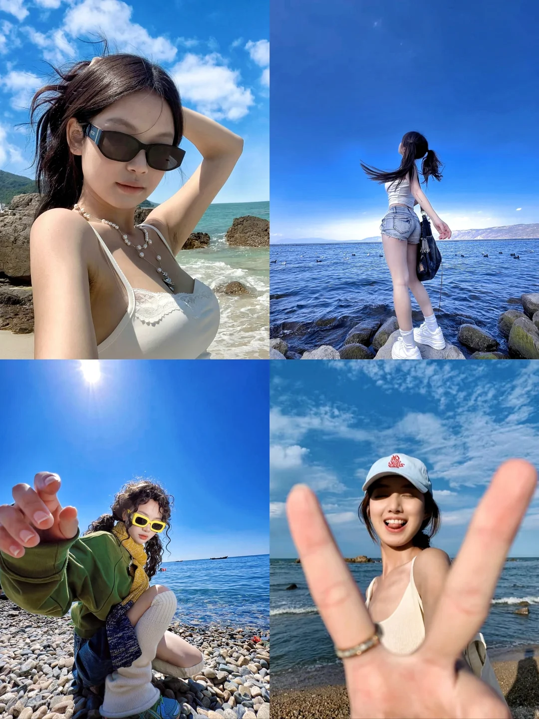 存一些海边旅游拍照姿势｜氛围感拉满