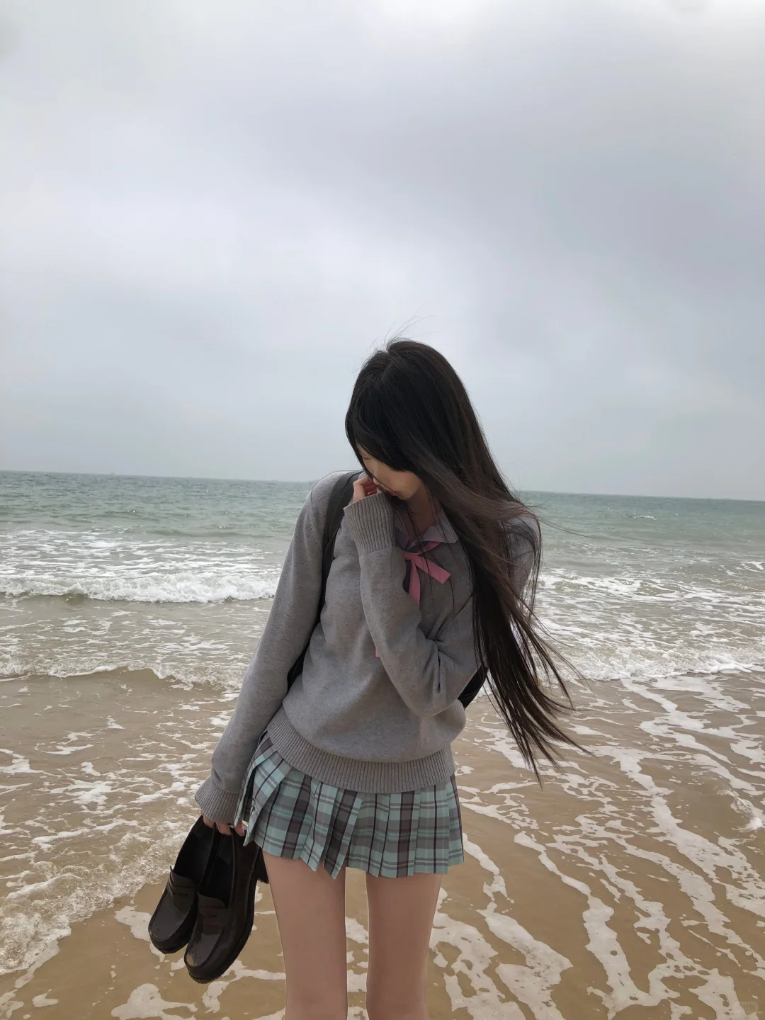阴天海边拍照！