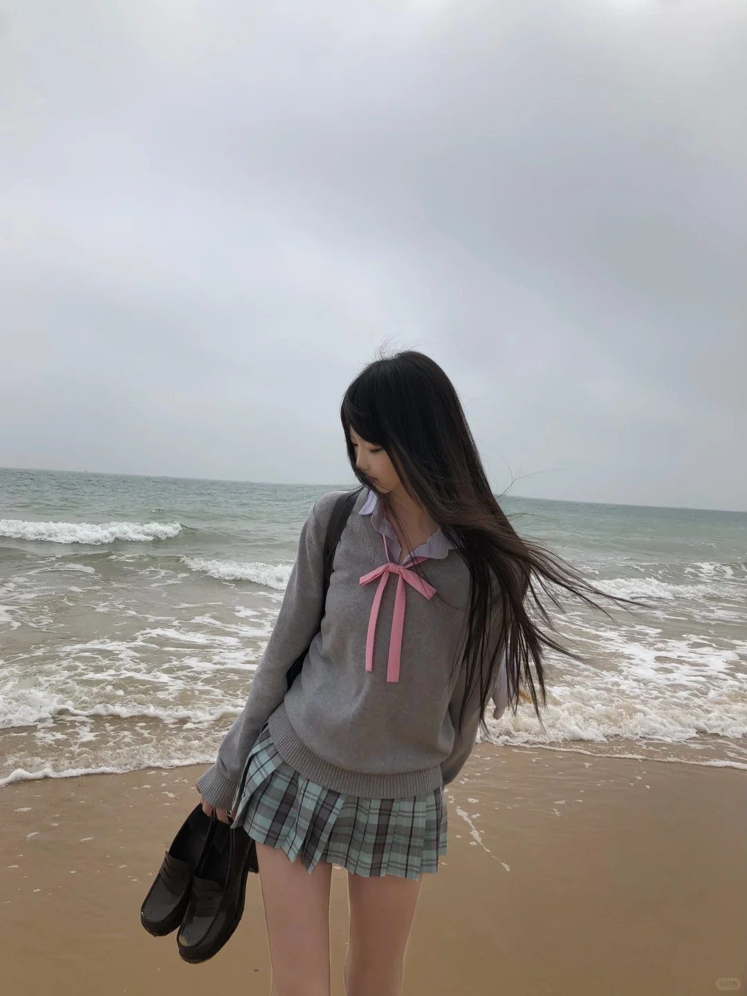 阴天海边拍照！