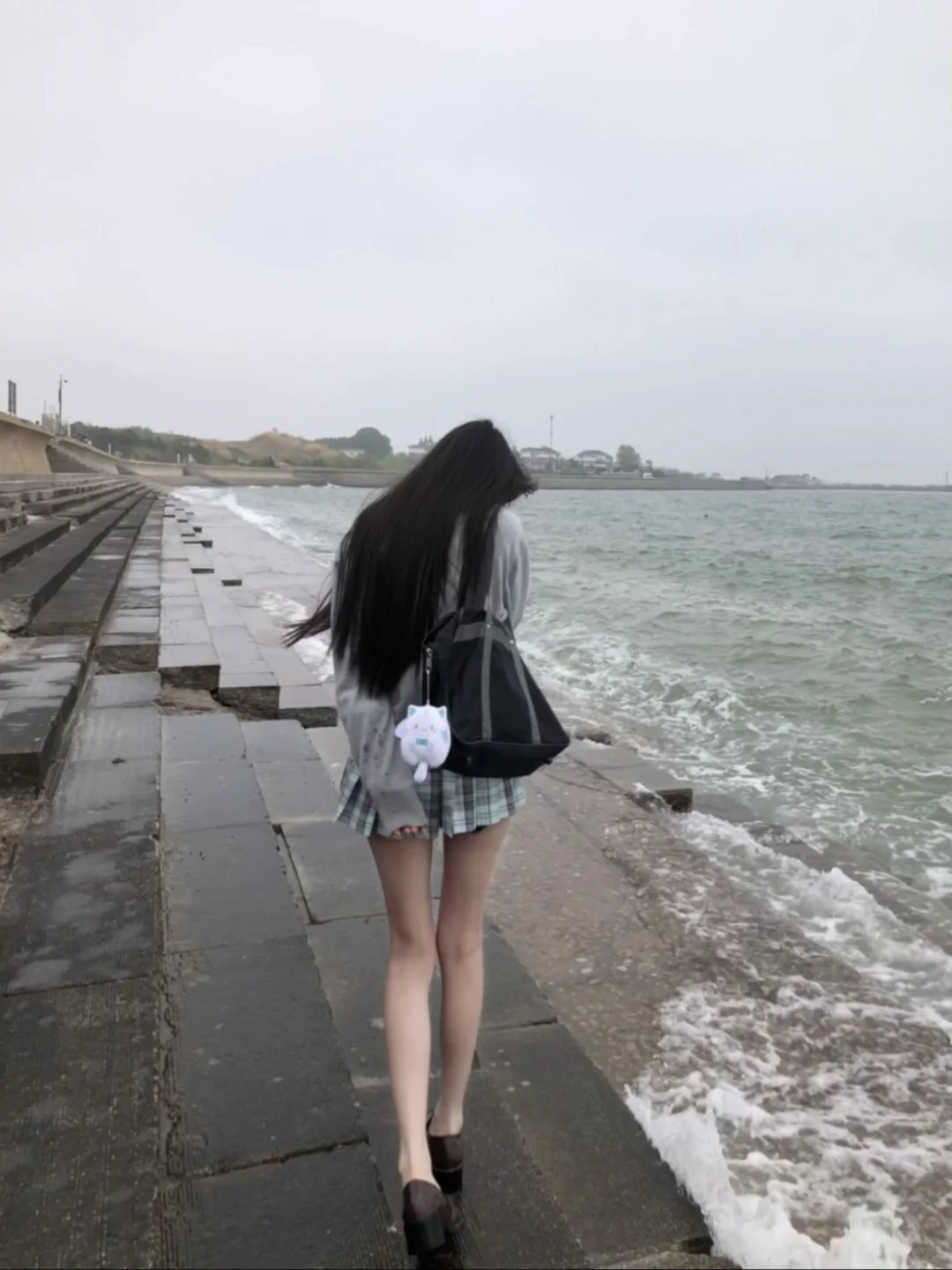 阴天海边拍照！