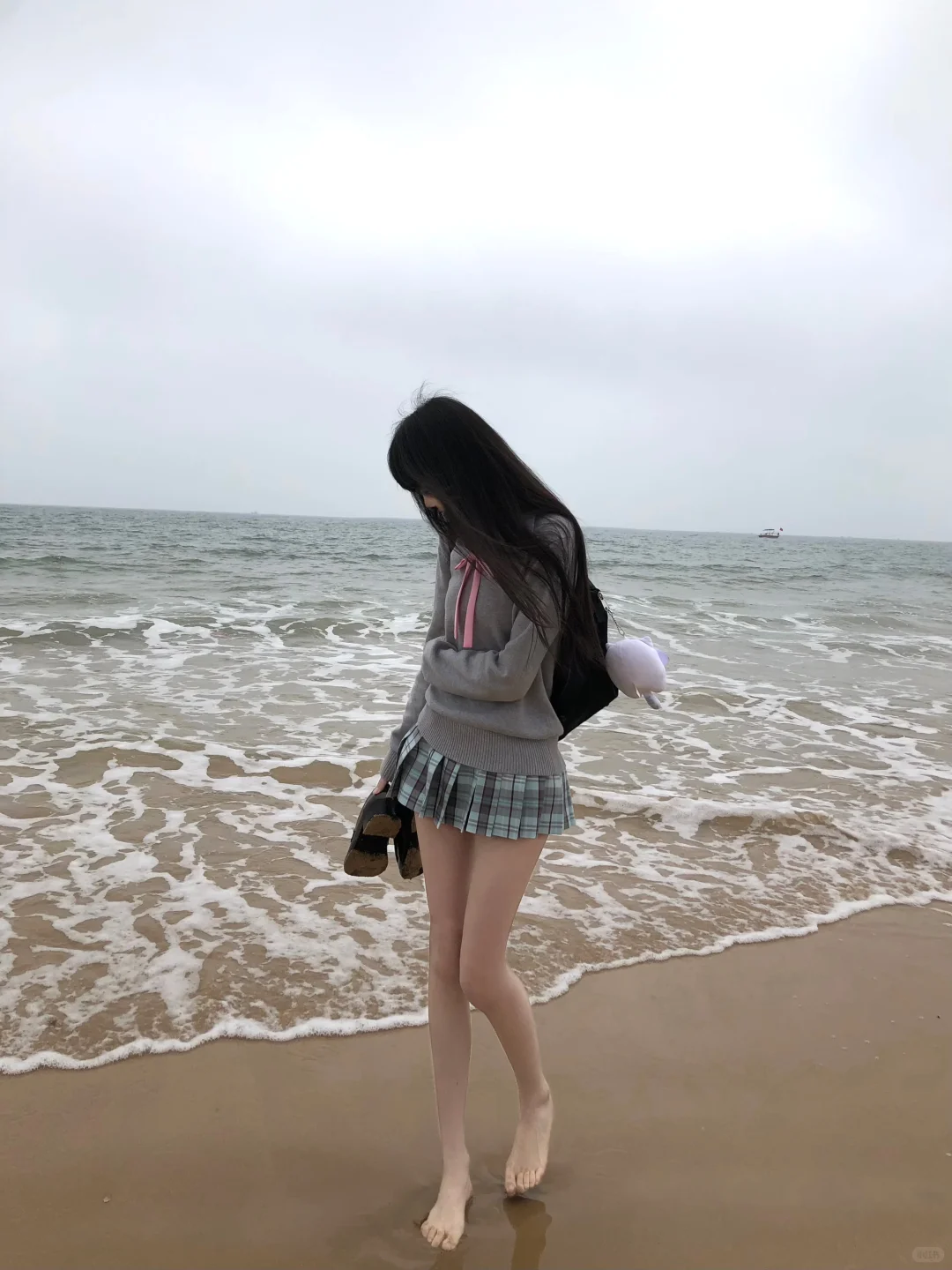 阴天海边拍照！