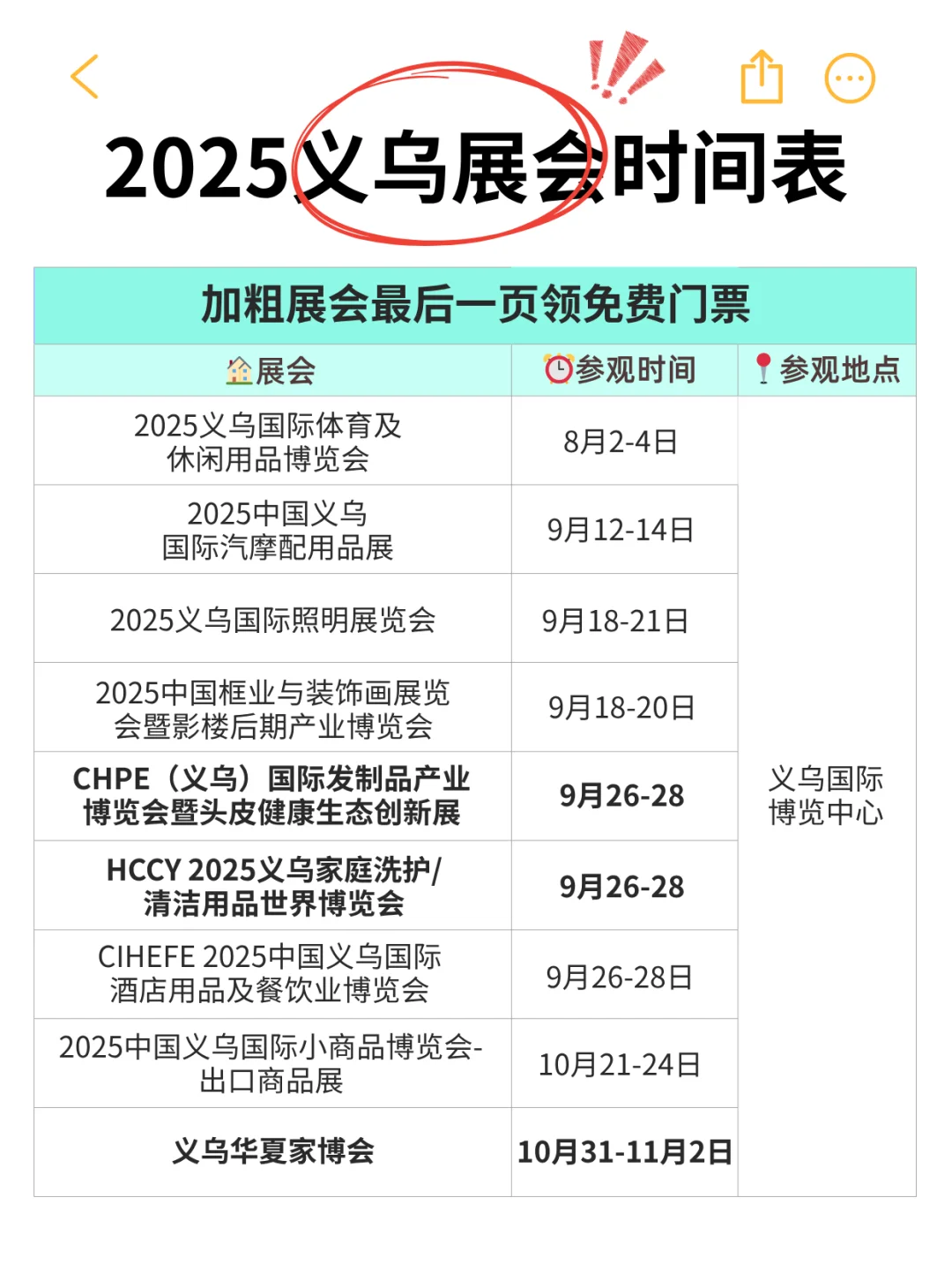 【最新版】2025义乌下半年展会排期表