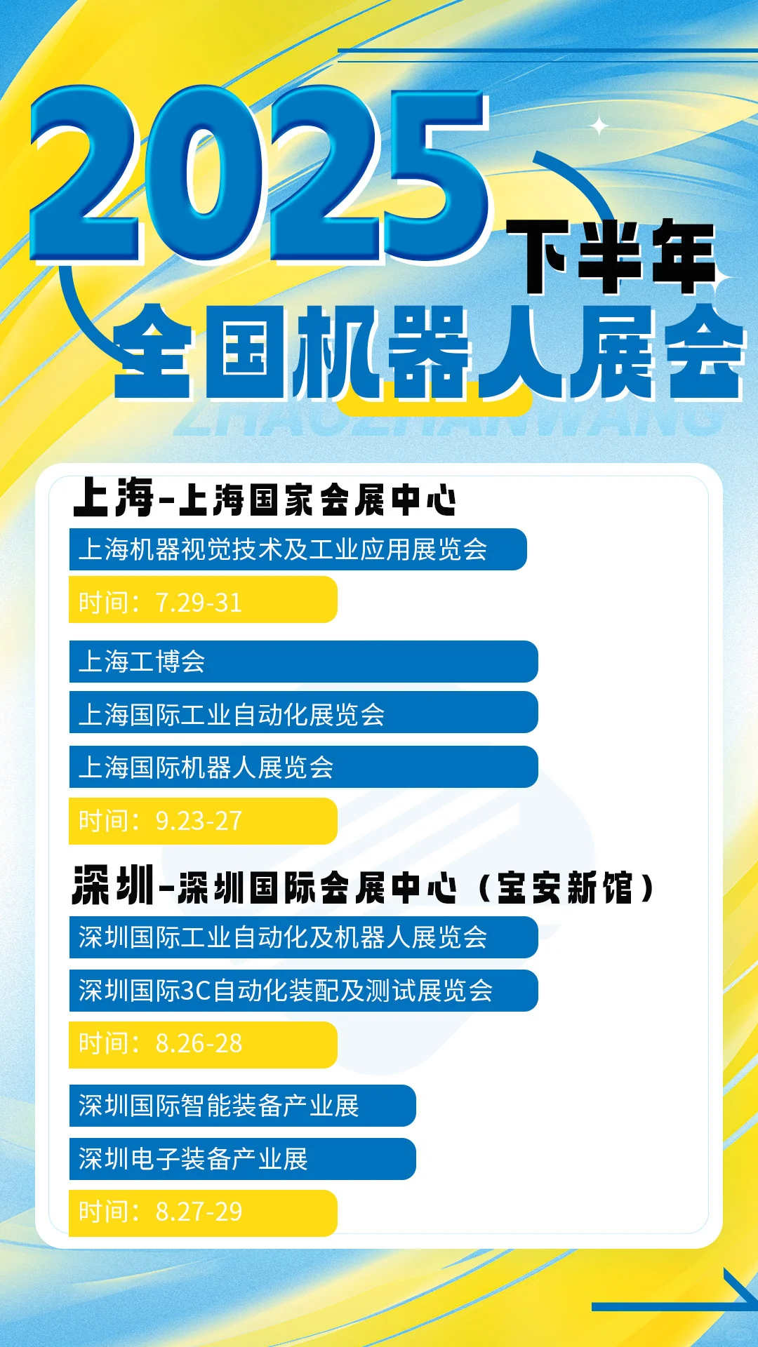 2025下半年全国机器人展会排期公布