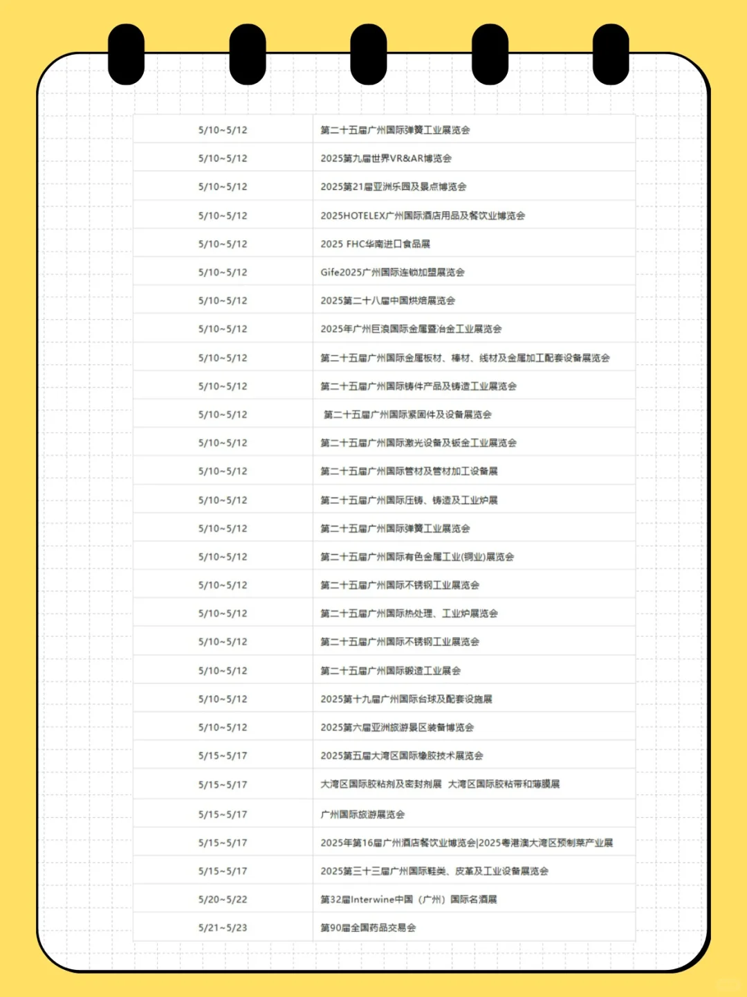最新，2025广州展会年度排期表出炉