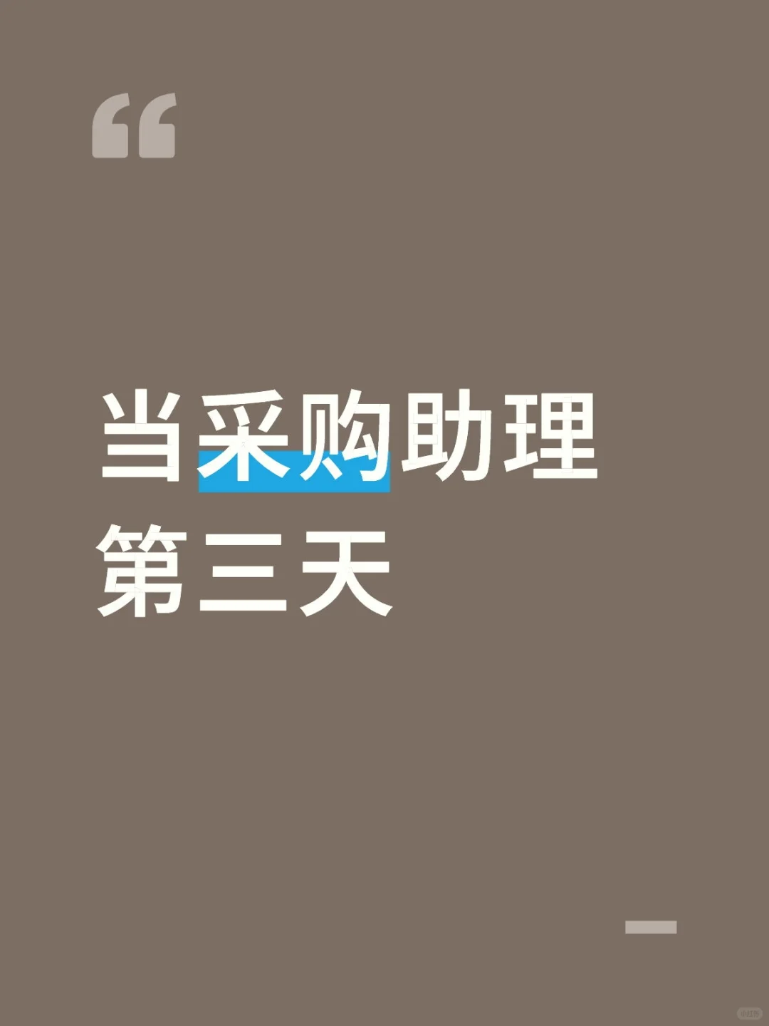 当采购助理第三天