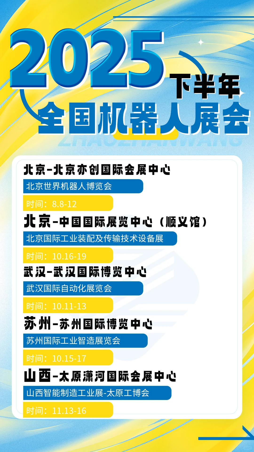2025下半年全国机器人展会排期公布