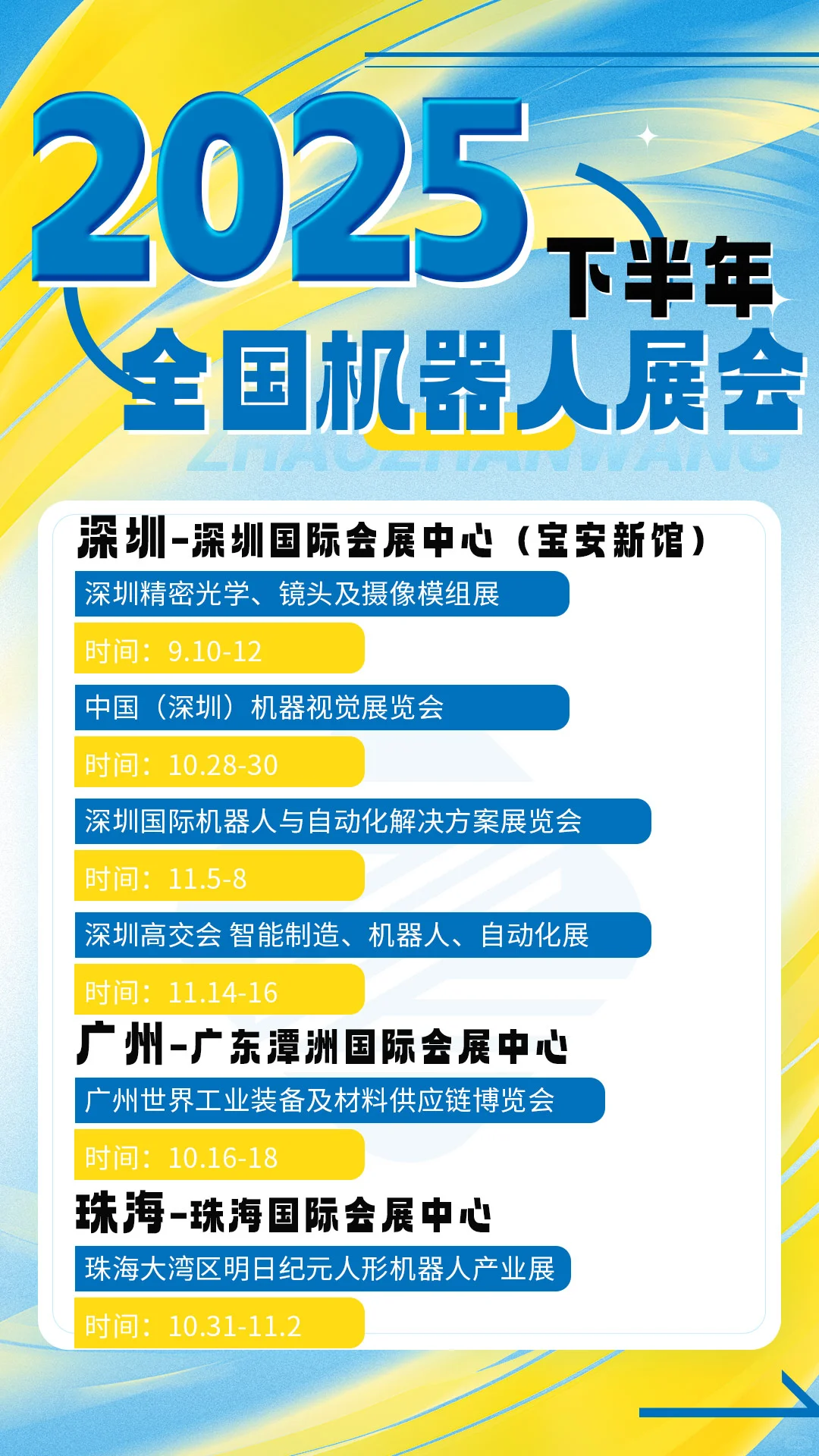 2025下半年全国机器人展会排期公布