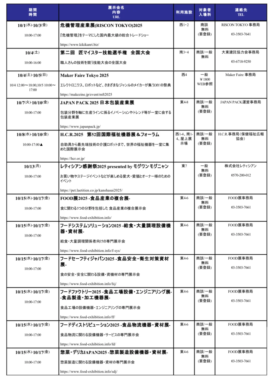 收藏必备 | 7-10月东京展会全整理