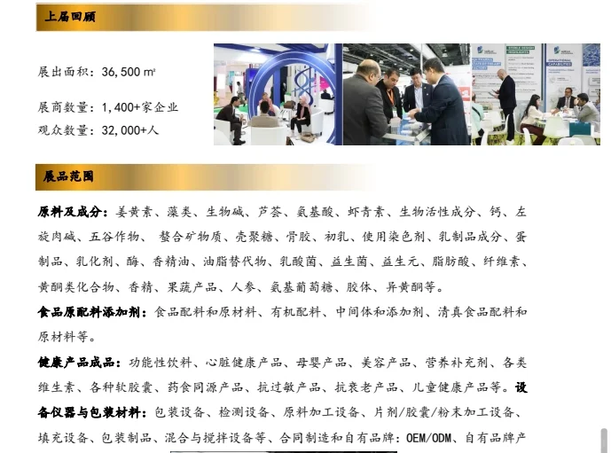 2026 年迪拜制药展及保健品及功能食品展