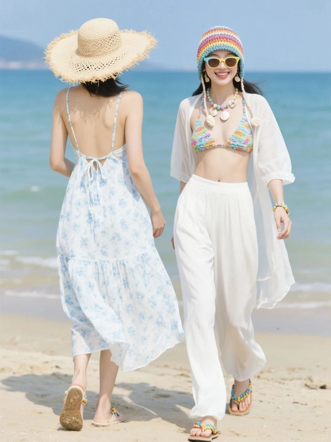 ?宝子们，海边穿搭总纠结？别愁！分享几套