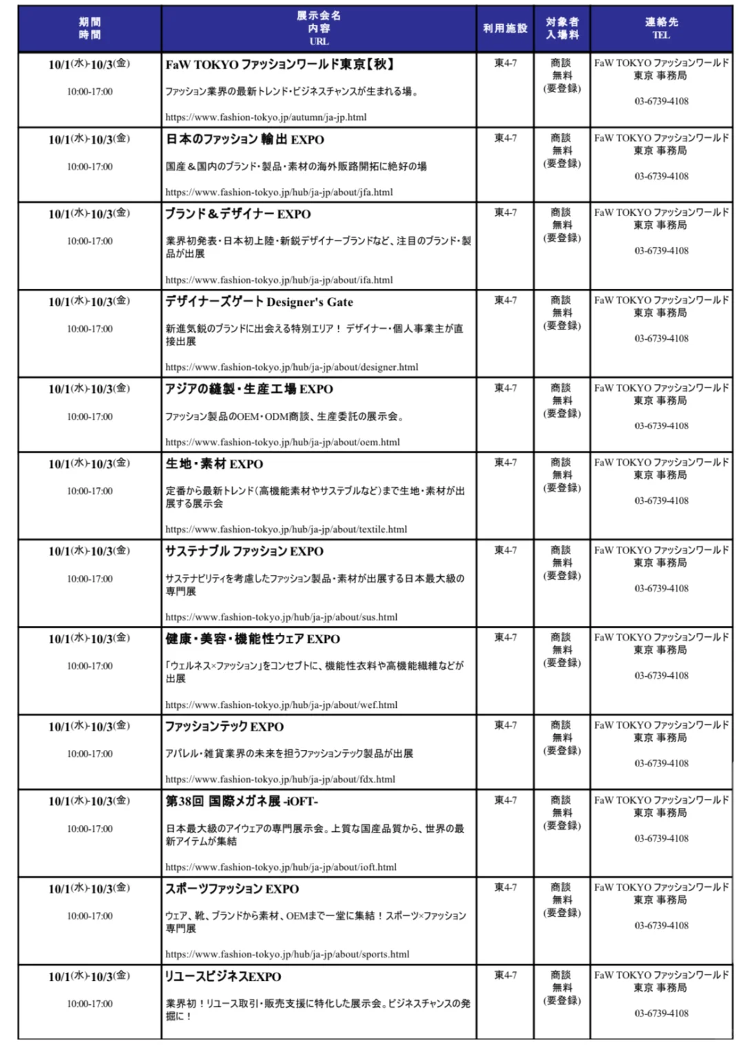 收藏必备 | 7-10月东京展会全整理