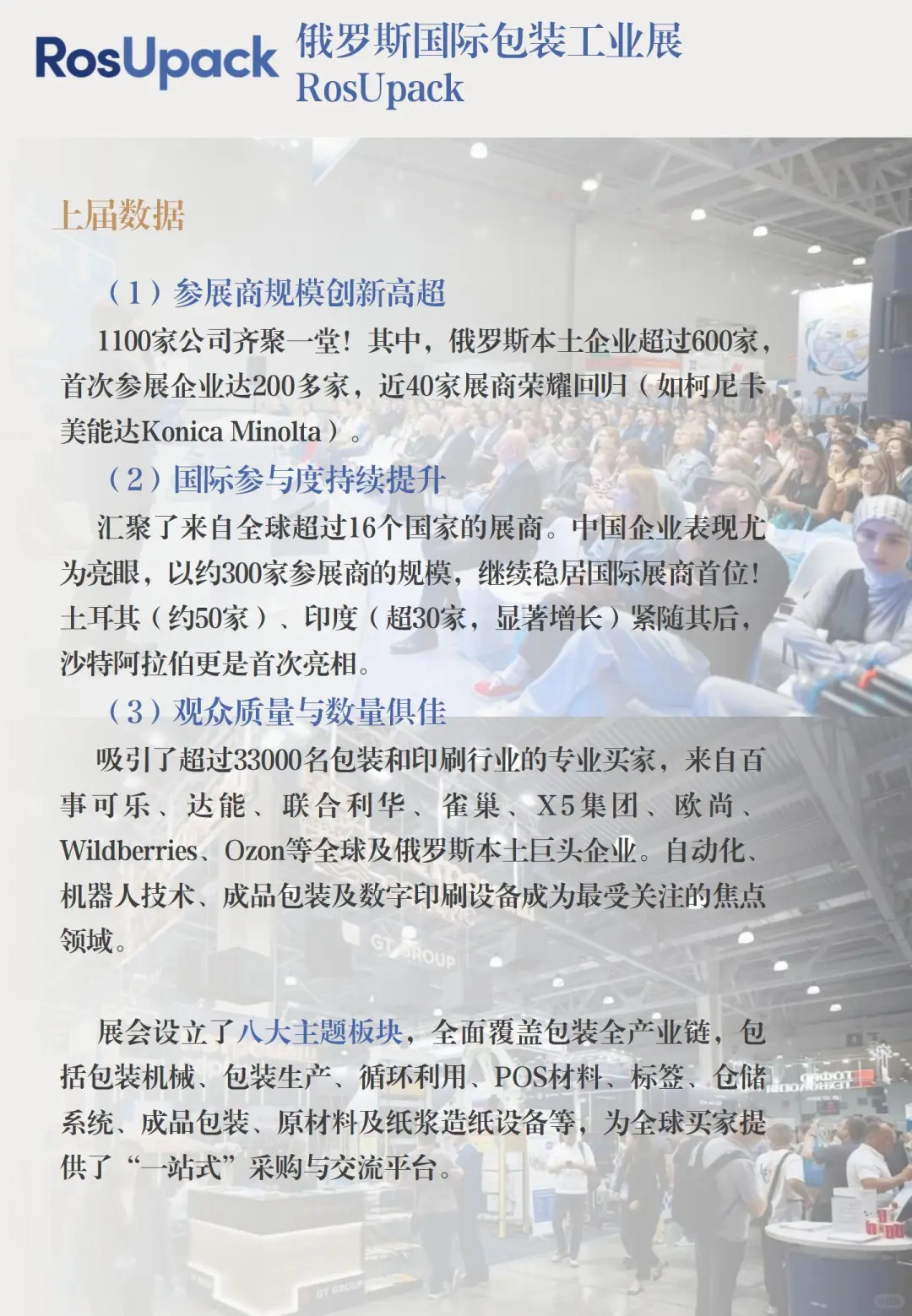 展会推荐：俄罗斯国际包装工业展RosUpack