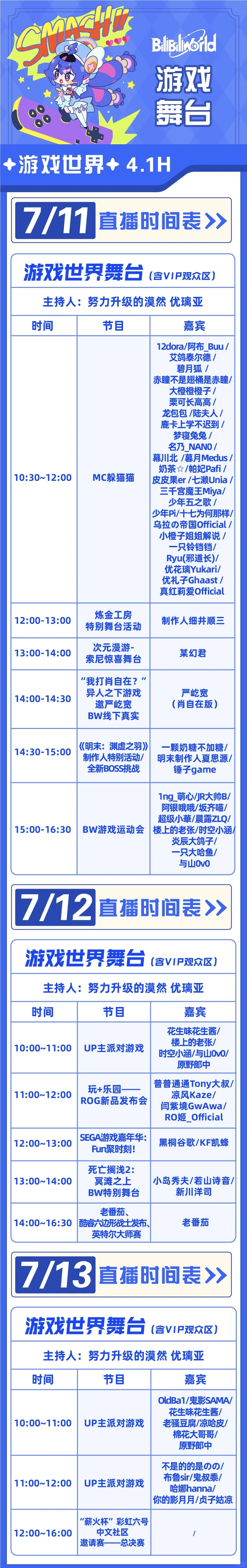 BW地图和节目表来了！还有贴心Tips！