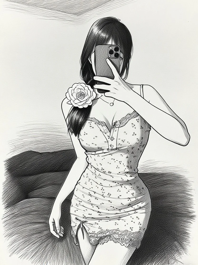 自拍时故意漏点裙摆小心机……