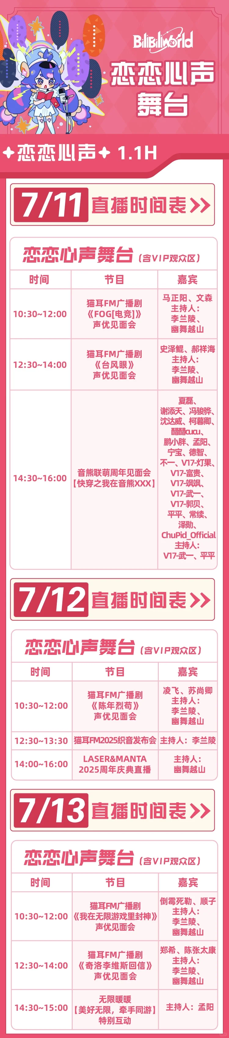 BW地图和节目表来了！还有贴心Tips！