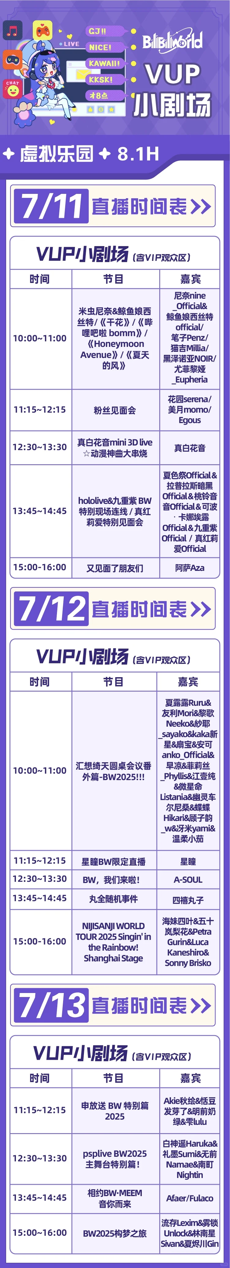 BW地图和节目表来了！还有贴心Tips！