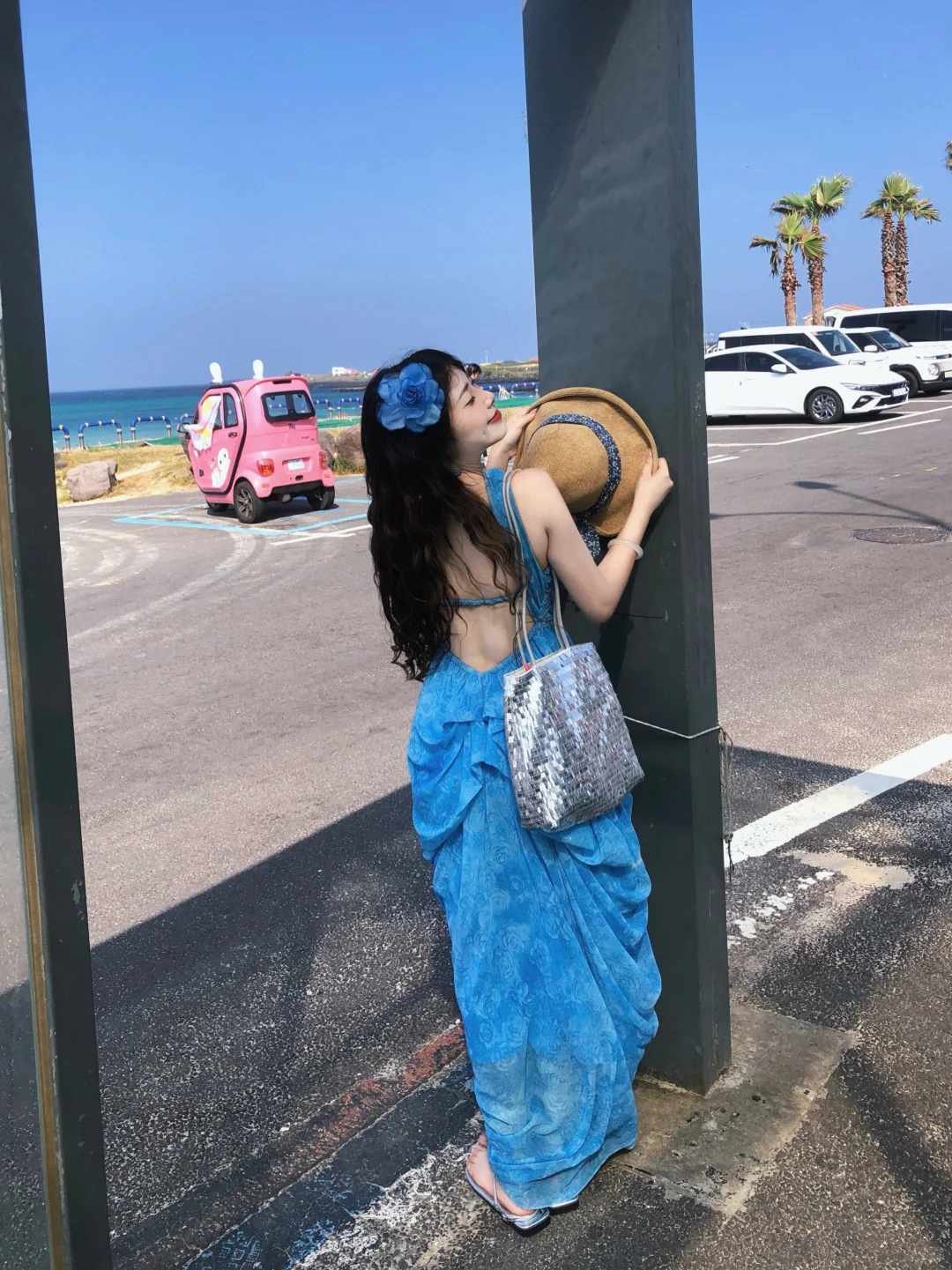 海边这样拍背影氛围感拉满了！！?人鱼海蓝美