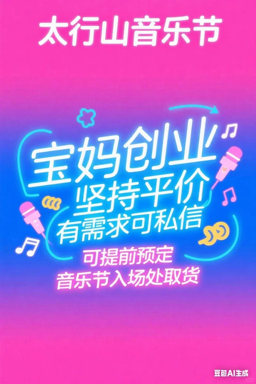 太行山音乐节团购物料，坚持平价亲民