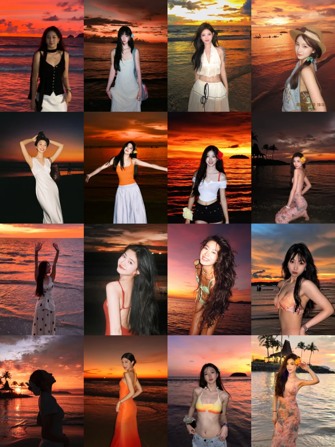 ?超全落日海边拍照姿势！（附调色参数）