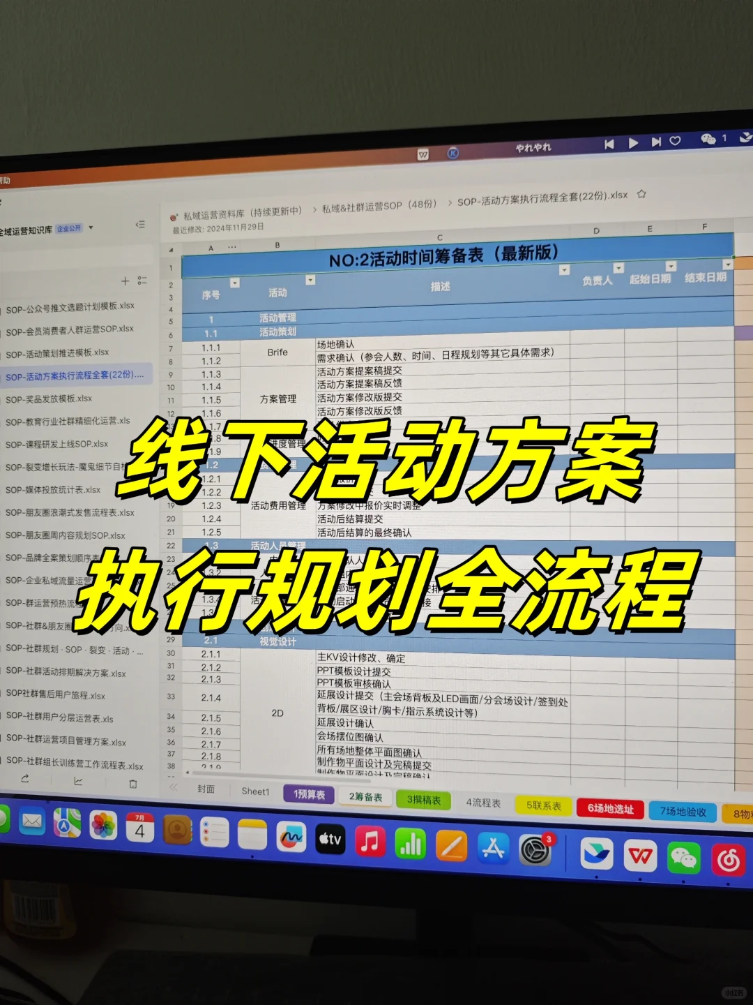 线下活动方案执行全流程SOP（表格版）