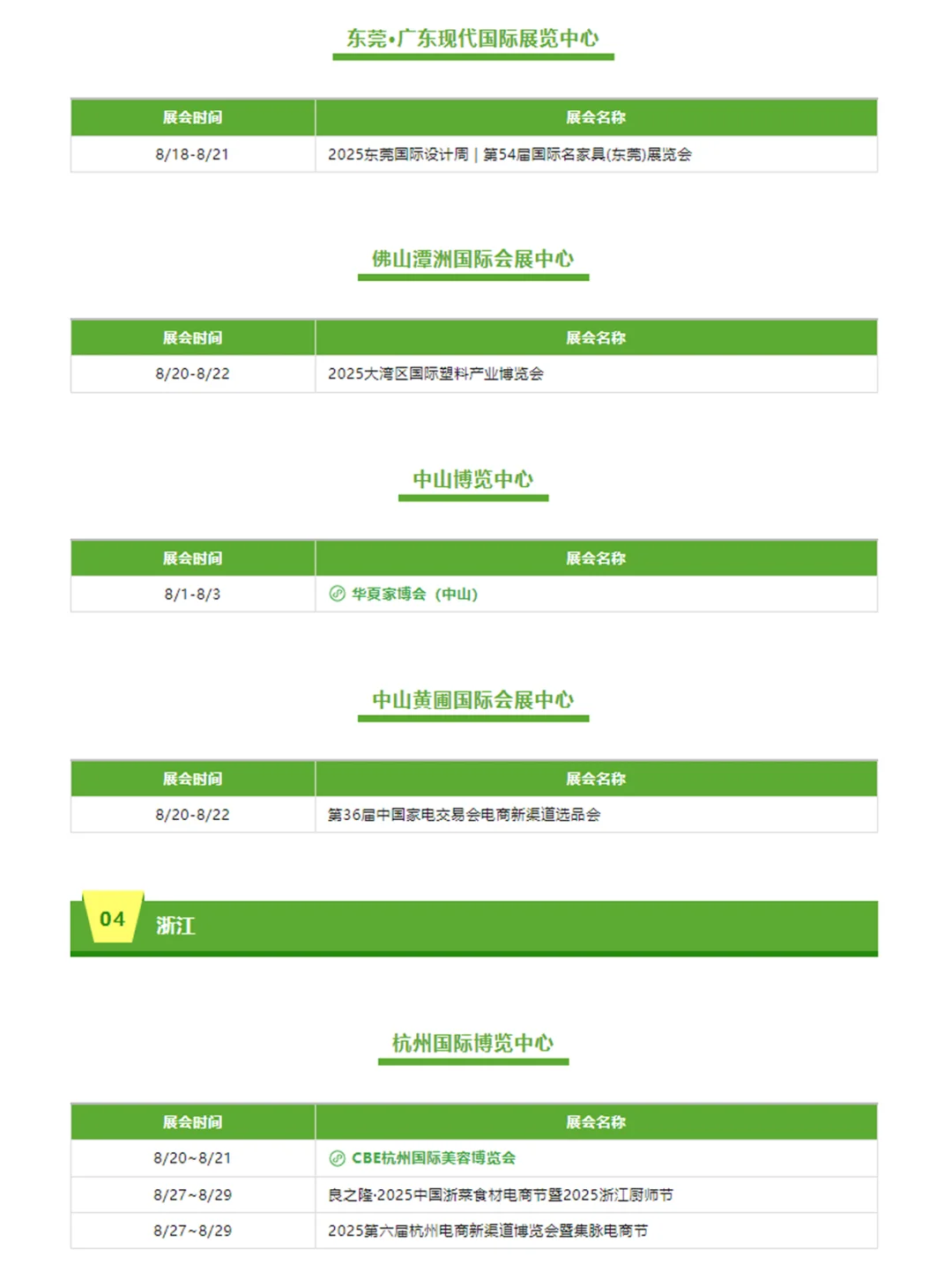 ?8月全国展会排期都在这了‼️