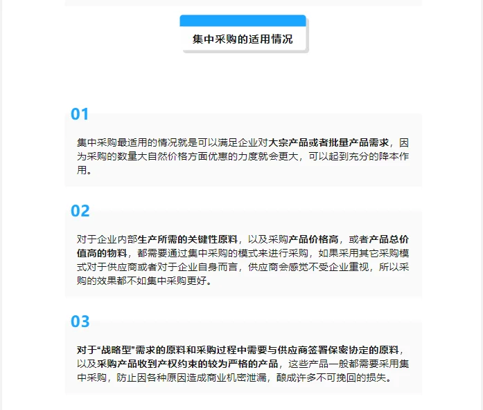 我们应该在什么情况下，选择“集中采购”