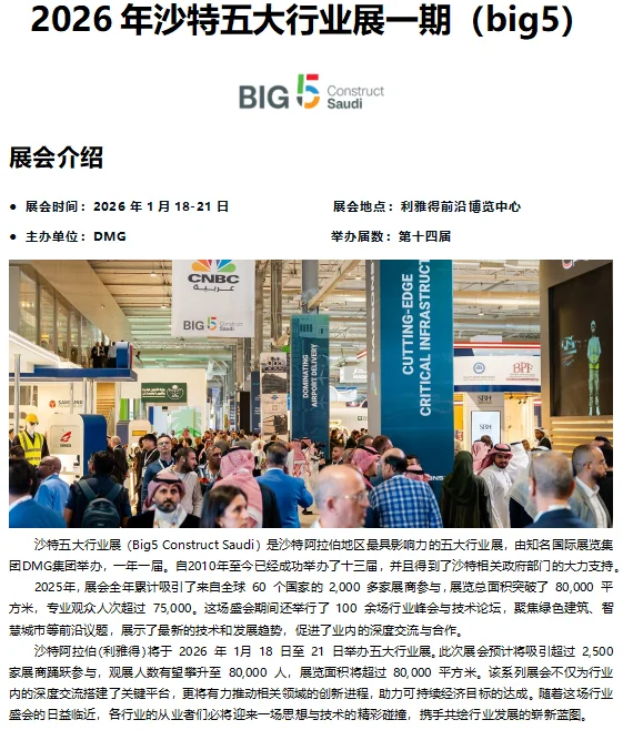 沙特五大行业展一期