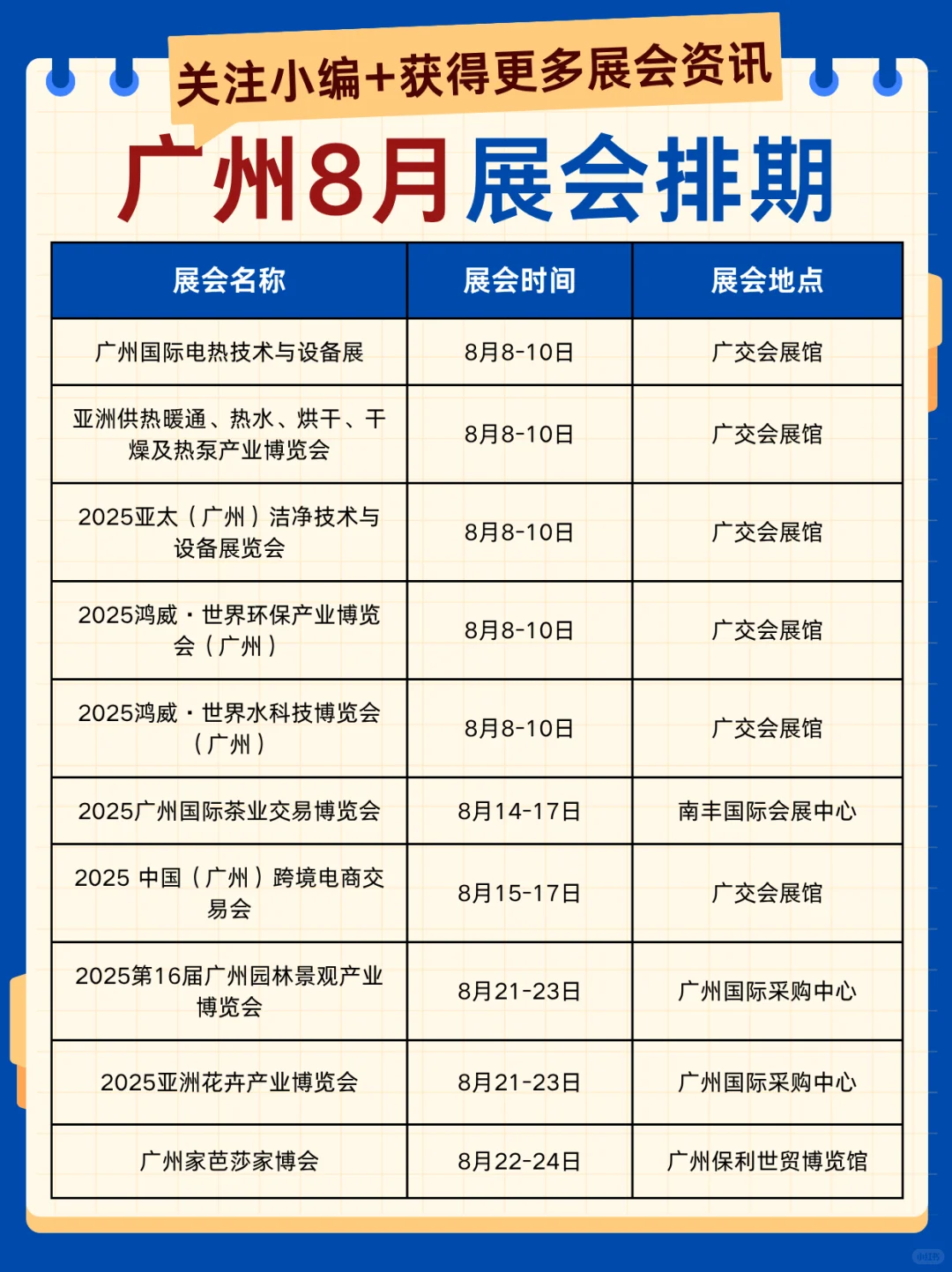 广州8月精彩展会排期刚刚揭晓?