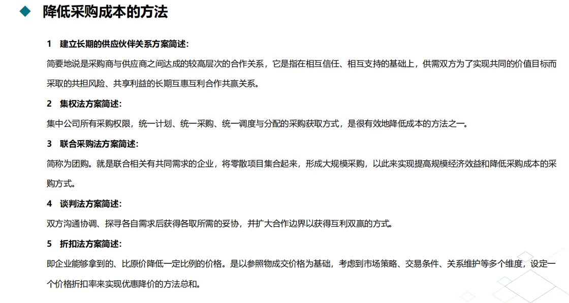 采购部打死不外传的30条降本秘籍！