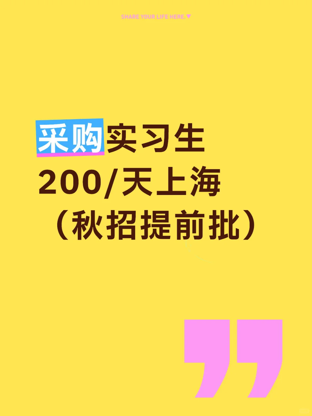 采购实习生26-27届实习200/天上海（秋招提前