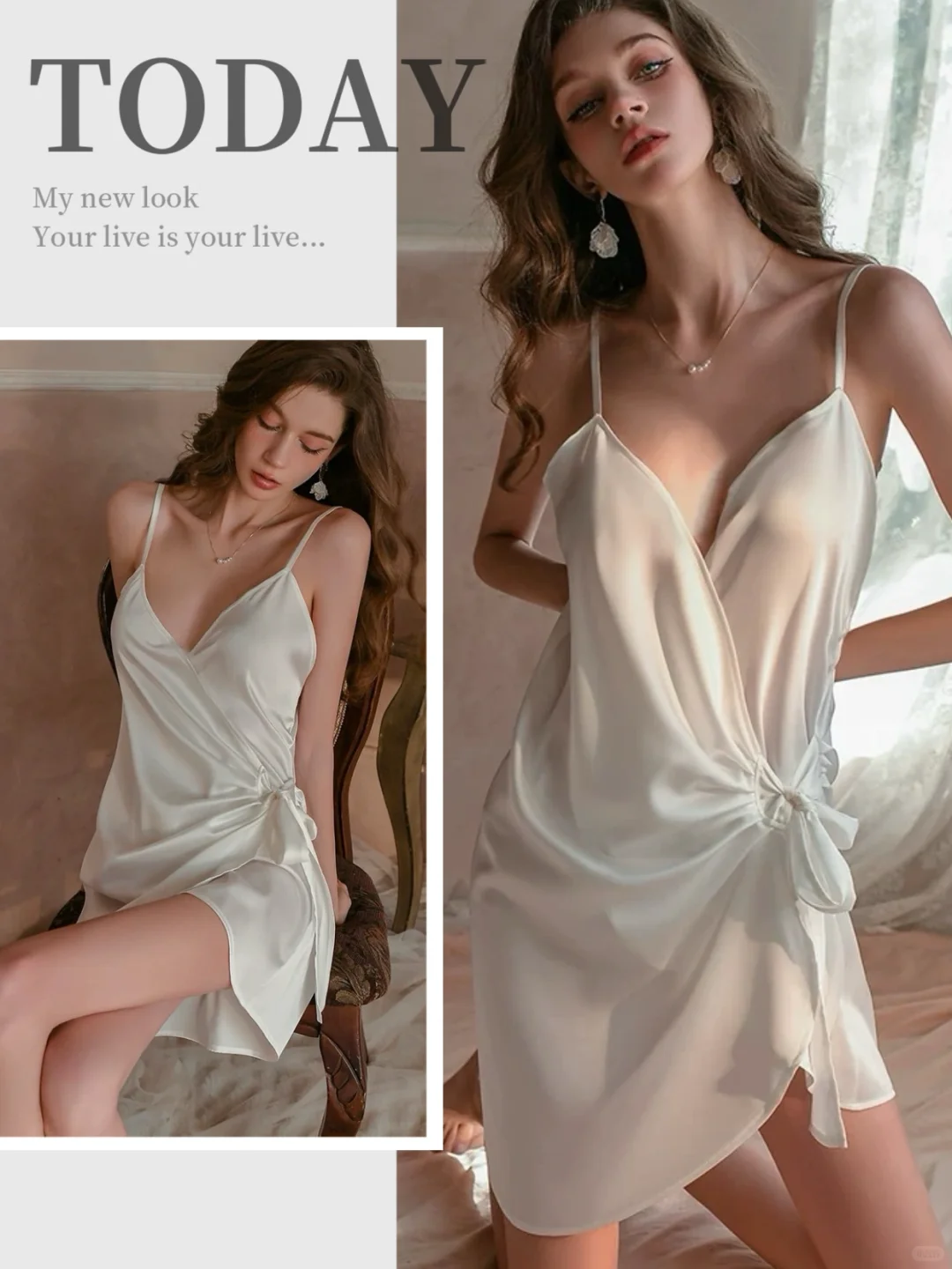 初恋月光，性感睡裙～