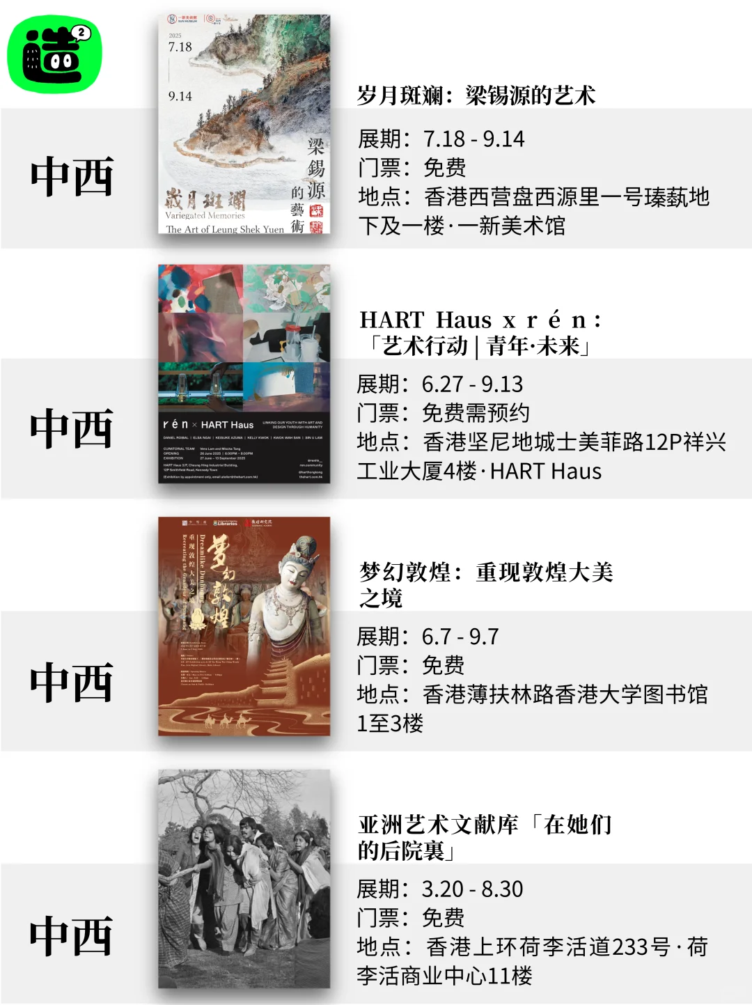 八月香港看展指南！精选54个！好多免费新展