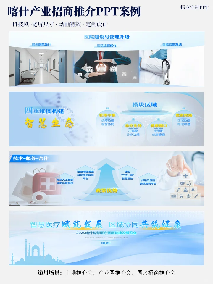 应客户要求为喀什医疗设计了一份招商ppt！
